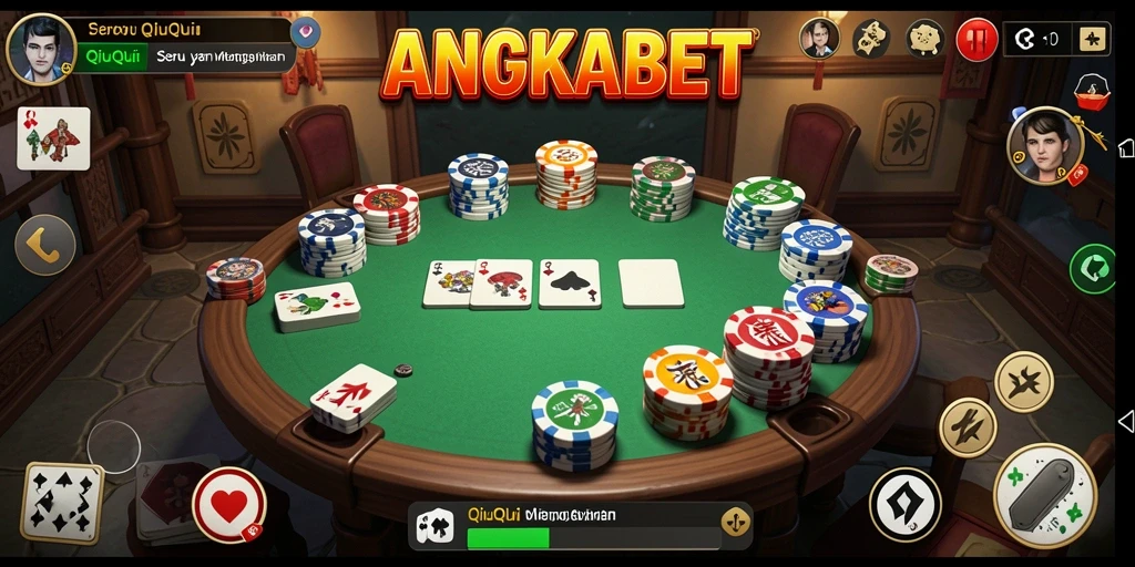 Tampilan gameplay seru dalam ANGKABET yang menampilkan QiuQiu.