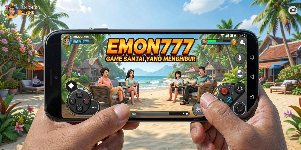 Tampilan gameplay <strong>EMON777</strong> yang ceria dan penuh warna.