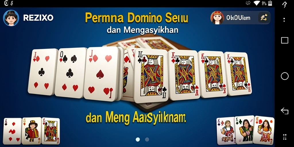 Menampilkan gameplay seru dari permainan domino REZIXO.
