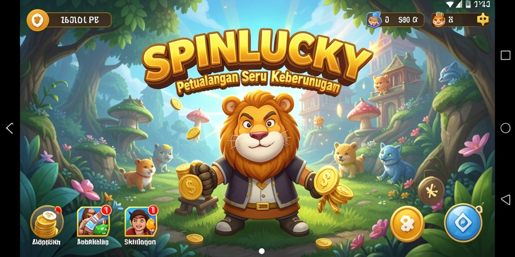Tangkapan layar gameplay SPINLUCKY dengan petualangan penuh tantangan.