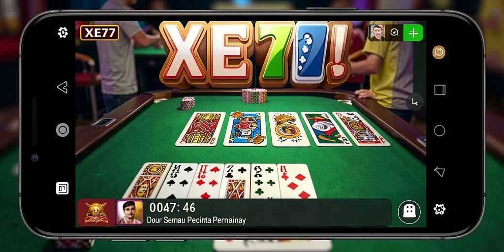 Gameplay XE77 menampilkan pengalaman Domino yang seru dan kompetitif.